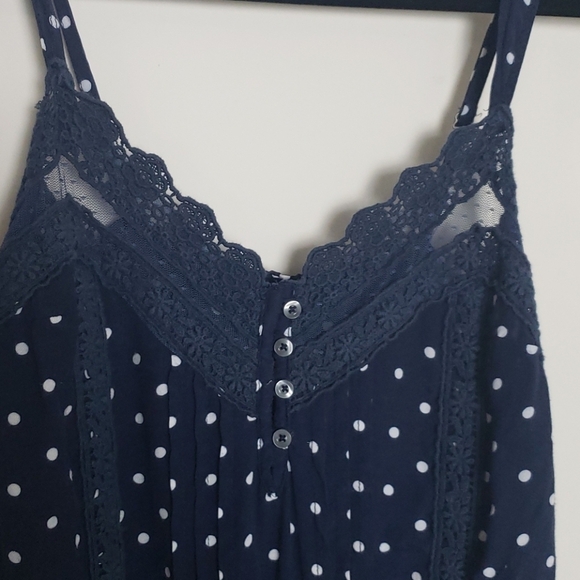 Hollister Navy and white polka dot tank - Picture 4 of 8